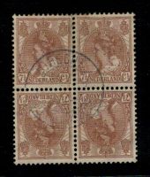 Frankeerzegel Nederland Nvph nr.61b in blok van 4 gestempeld