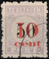 Portzegel Suriname Nvph nr.16 type III GEBRUIKT. Certificaat Bondskeuringsdienst 