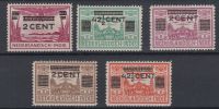 Frankeerzegels Ned Indie NVPH nrs. 211-215 postfris
